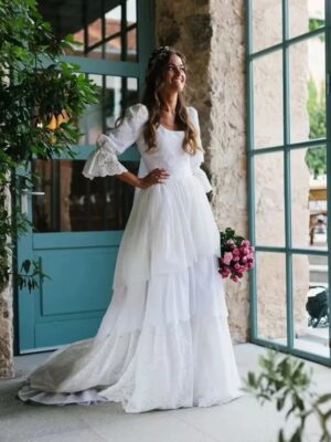 Boho Wedding Dress Golden Caress