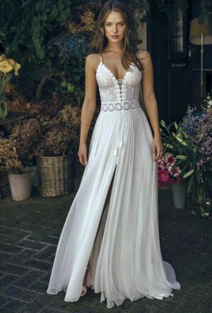 Boho Wedding Dress Celestial Feather