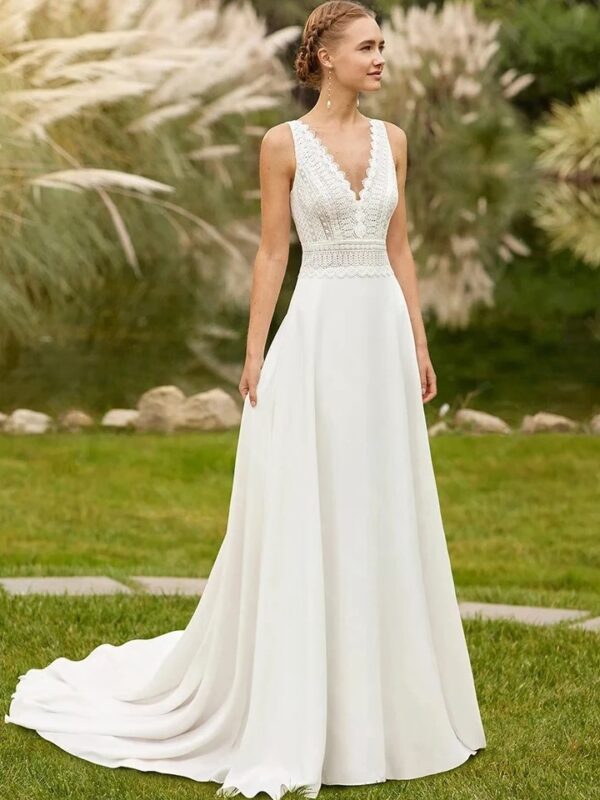 Boho Wedding Dress Satin Memory