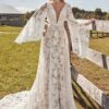 Boho Wedding Dress Ivory Shimmer