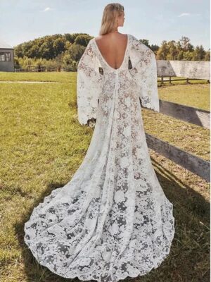 Boho Wedding Dress Ivory Shimmer