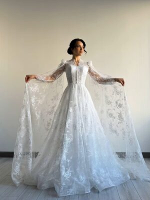 SoDigne A-line Elegant Wedding Dresses Full Sleeves V-Neck Lace Bridal Dress 2025 Long Wedding Gown Robe De Mairee ﻿Customized