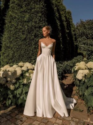 SoDigne A-line Satin Simple Wedding Dresses V-neck Sleeveless Bridal Dress 2025 Long Wedding Gown Robe De Mairee ﻿Customized