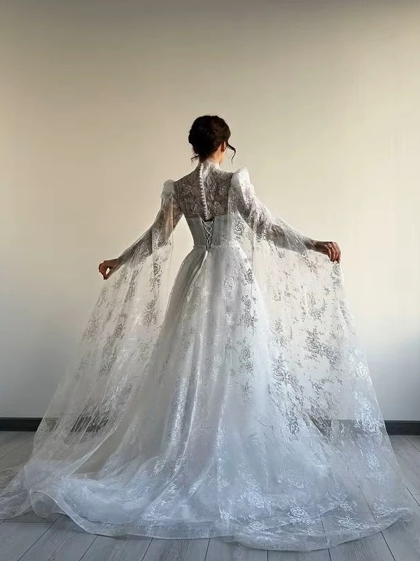 SoDigne A-line Elegant Wedding Dresses Full Sleeves V-Neck Lace Bridal Dress 2025 Long Wedding Gown Robe De Mairee Customized 2 SoDigne A-line Elegant Wedding Dresses Full Sleeves V-Neck Lace Bridal Dress 2025 Long Wedding Gown Robe De Mairee Customized - Image 2