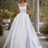 SoDigne Simple Wedding Gowns Elegant Satin A Line Bride Dress Spaghetti strap Backless Bridal Dress Wedding Dress Customized