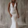 Elegant Mermaid Wedding Dress Women 2025 V-Neck Open Back White Satin Spaghetti Straps Bridal Gown Customized Vestidos De Novia 5 S090f6f23f2884b4cb14f788a5c48162aO Cropped