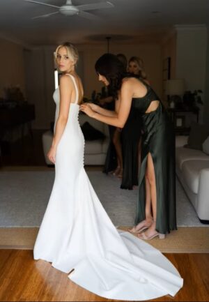 SoDigne Mermaid Simple Satin Wedding Dress Strapless Sleeveless Bride Dresses Beach 2025 Bridal Gowns Robe De Mairee Customized 5 S1b1311d7a885474c9304f01ca3139fees Cropped