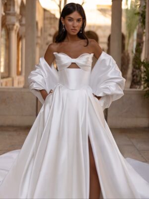 SoDigne A-line Simple Satin Wedding Dresses Sweetheart Sleeveless Bridal Dress Split Wedding Gown Robe De Mairee Customized 6 S2374ca808fb84f2e905514076e36f0288 Cropped