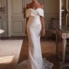 BIGDAY Luxury Lace Mermaid Wedding Dress Women Off The Shoulder Pleat Open Back V-Neck Bridal Gown Vestido De Noiva Customized 5 S2f639426a06f4324b77fe1f224c76feet Cropped