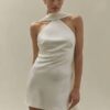 Simple Ivory Mini Wedding Dress Pleat Sexy Halter Sleeveless Bride Dresses Illusion Open Back Short Sheath Prom Gowns Customized 8 S2fe5d3a45dad45428333f32068989a5fR Cropped
