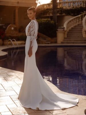 SoDigne Mermaid Satin Appliques Wedding Dresses Full Sleeves O-neck Bride Dress Wedding Gowns vestidos de novia Customized 5 S45bfef292eea4bb997b052eb250e6e8dN Cropped