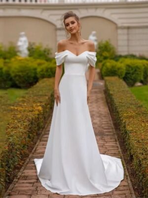 Classic Off The Shoulder Mermaid Wedding Dresses Women 2025 V-Neck Open Back Pleat Bridal Gowns Vestidos De Noiva Customized