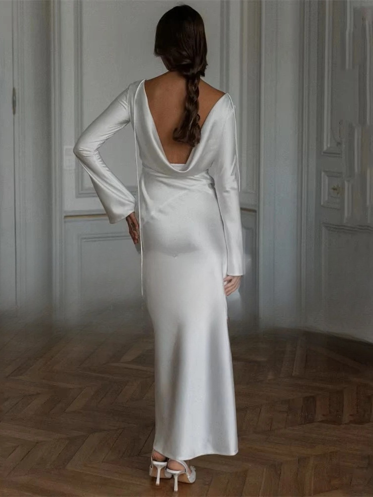 Classic Long Sleeve Mermaid Wedding Dresses Women 2025 O-Neck Open Back Ankle-Length Bridal Gown Vestidos De Noiva Customized 2 Classic Long Sleeve Mermaid Wedding Dresses Women 2025 O-Neck Open Back Ankle-Length Bridal Gown Vestidos De Noiva Customized - Image 2