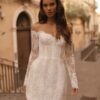Boho Mermaid Mini Long Sleeves Wedding Dress Lace Appliques Sexy Strapless Pleated Open Back with Zipper Bridal Grown Customized 7 S5f765c7f9147461396b269c343517c12S Cropped