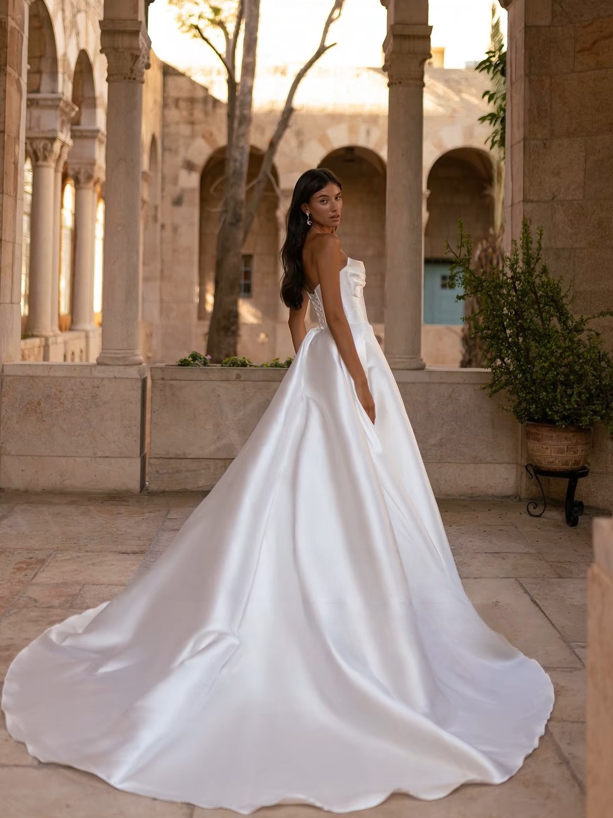 SoDigne A-line Simple Satin Wedding Dresses Sweetheart Sleeveless Bridal Dress Split Wedding Gown Robe De Mairee Customized 2 SoDigne A-line Simple Satin Wedding Dresses Sweetheart Sleeveless Bridal Dress Split Wedding Gown Robe De Mairee Customized - Image 2