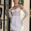 Customized Lace Appliques White Wedding Dresses Mini Strapless Sleeveless Wedding Party Gowns Sexy Backless Short Bride 2025