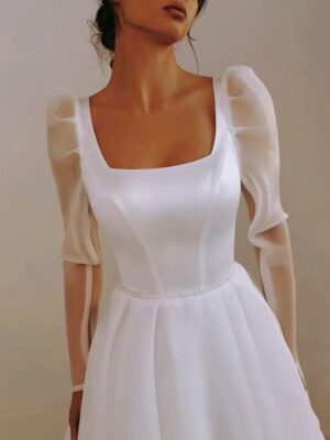 SoDigne A-line Organza Wedding Dresses Square Collar Full Sleeves Bridal Dress Long 2025 Wedding Gown Robe De Mairee Customized 5 S83068a5898a84688b8ef6bab6751cc06i Cropped