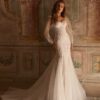 SoDigne Mermaid Tulle Appliques Bride Dresses Sweetheart Full Sleeves Wedding Dress Bridal Gowns vestidos de novia Customized