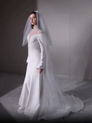 SoDigne Mermaid Lace/Satin Bride Dresses High Neck Full Sleeves Wedding Dress Long Bridal Gowns vestidos de novia Customized 6 S99cdac6be213464ea7b36f86e6d017ed4 Cropped