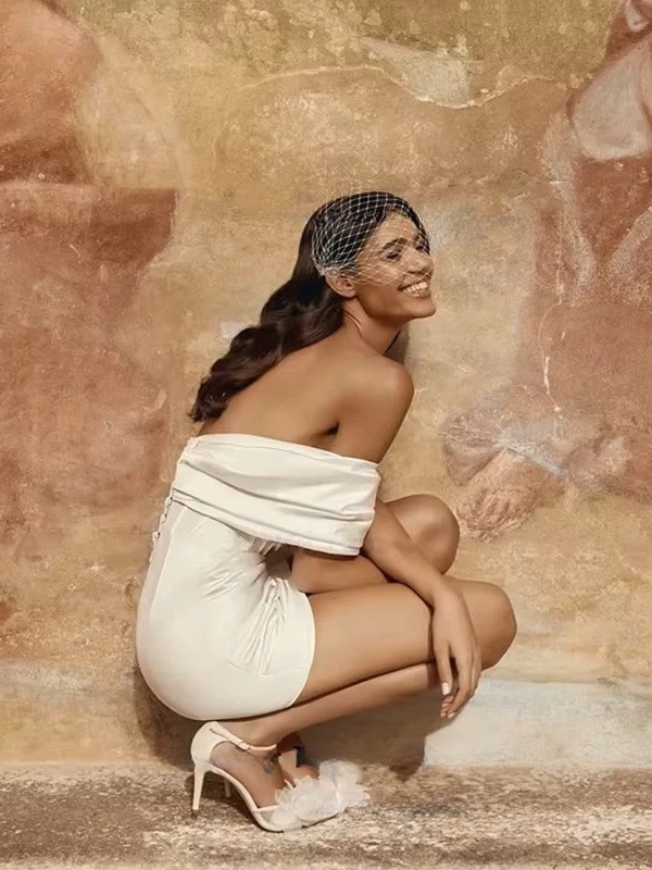 Exquisite Mermaid Wedding Dresses Strapless Pleat Off Shoulder Mini Bride Dresses Sexy Backless Detachable Train Customized 2025 3 Exquisite Mermaid Wedding Dresses Strapless Pleat Off Shoulder Mini Bride Dresses Sexy Backless Detachable Train Customized 2025 - Image 3