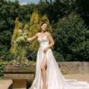 SoDigne A-line Satin Wedding Dresses Sweetheart Sleeveless Ruched Bridal Dress Split Wedding Gown Robe De Mairee ﻿Customized