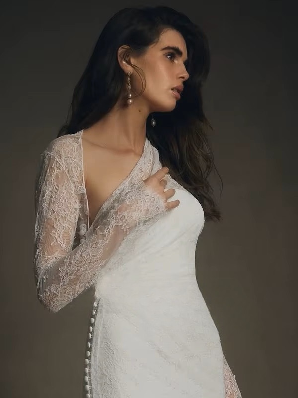 SoDigne Mermaid Boho Wedding Dresses Full Sleeves Lace Bridal Dress Long Beach 2025 Wedding Gown Robe De Mairee Customized 2 SoDigne Mermaid Boho Wedding Dresses Full Sleeves Lace Bridal Dress Long Beach 2025 Wedding Gown Robe De Mairee Customized - Image 2