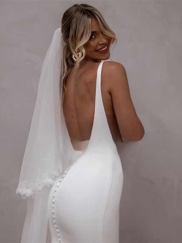 Elegant Mermaid Wedding Dresses Women Spaghetti Strap Open Back Square Collar Bridal Gown Train Vestidos De Noiva Customized 2 Elegant Mermaid Wedding Dresses Women Spaghetti Strap Open Back Square Collar Bridal Gown Train Vestidos De Noiva Customized - Image 2